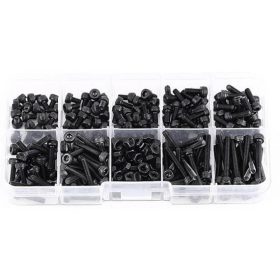   Skrutka imbus valcová hlava sada skrutiek 240 ks DIN 912 12.9 DSB čierna M3