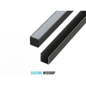   GLALU povrchová montáž eloxovaného hliníkového profilu LED 16x16mm 3000mm Čierna