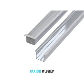   GLALU zapustený hliníkový profil LED 15x16mm 4150mm prírodné