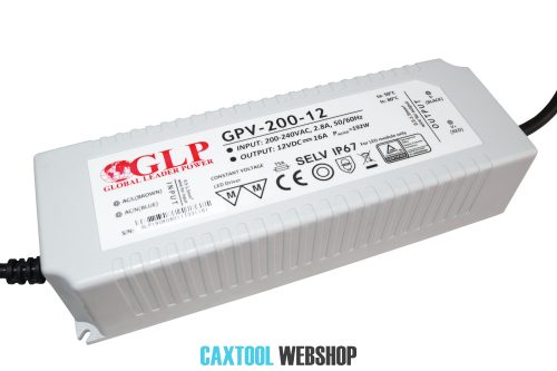 GLP plastové LED napájací zdroj GPV-200-12 200W 12V 16A
