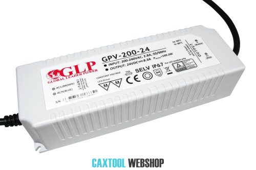 GLP plastové LED napájací zdroj GPV-200-24 200W 24V 8.3A