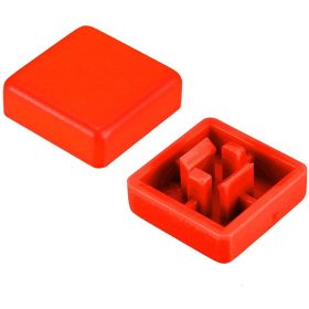 Square Cap for 12x12x7.3mm Square Tachile Switch Red