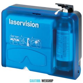   Laservision cleaning station including cleaning fluid+tissues