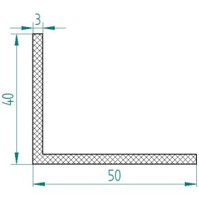 Edge protection "L" profile EPDM black 50x40x3