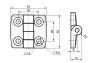 B8 hinge 52 x 48 x 6.6 mm, 8mm groove