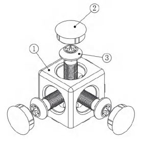 B10 cubic connector 45x45 mm, 3D, 10mm groove, set