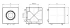 B10 cubic connector 45x45 mm, 3D, 10mm groove, set