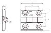 B8 hinge 30x30 mm, Alu, 8mm groove