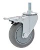 Swivel fixed screw Caster with total lock 100x32 mm, 300kg/4set, M12, Zinc plated