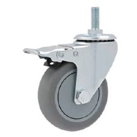   Swivel fixed screw Caster with total lock 100x32 mm, 300kg/4set, M12, Zinc plated
