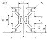 Bosch komp. hliníkový Profil 30 x 30 mm, drážka 8