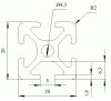 Item komp. hliníkový Profil 20 x 20 mm, drážka 5