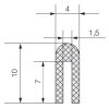 EPDM chránič okrajov 1413 10 x 1,5mm profil U